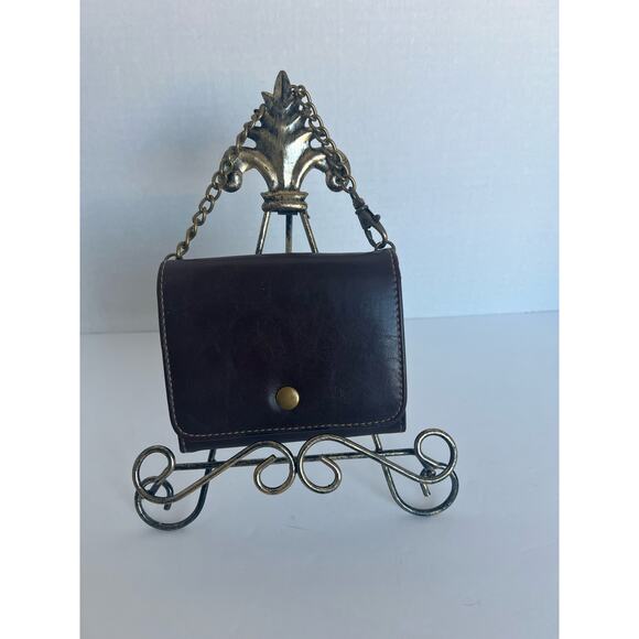 NEW Rosetti Wisdom Brown Vegan Wallet Wristlet With Chain - Picture 1 of 12